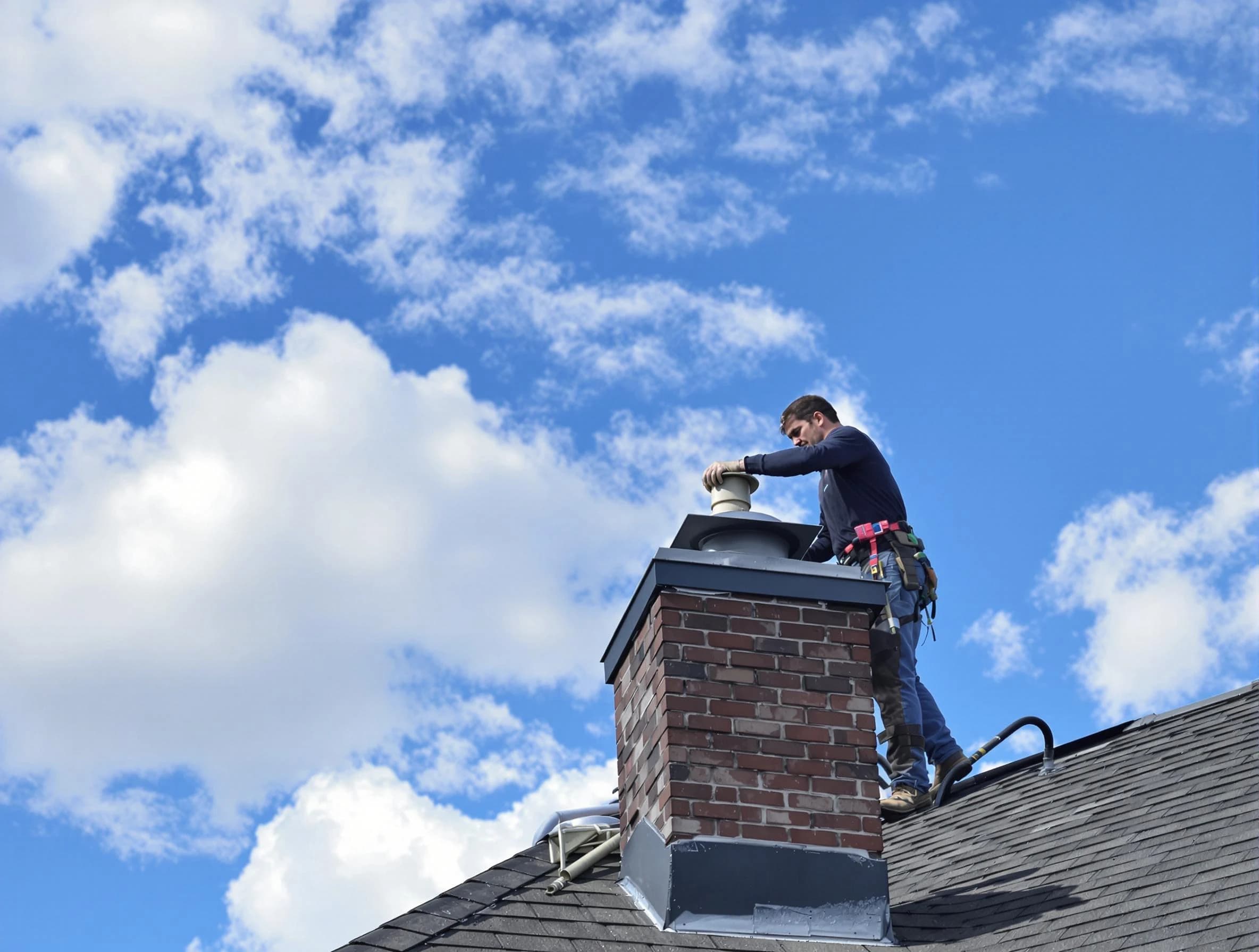 Bessemer Chimney Sweep installing a sturdy chimney cap in Bessemer, AL