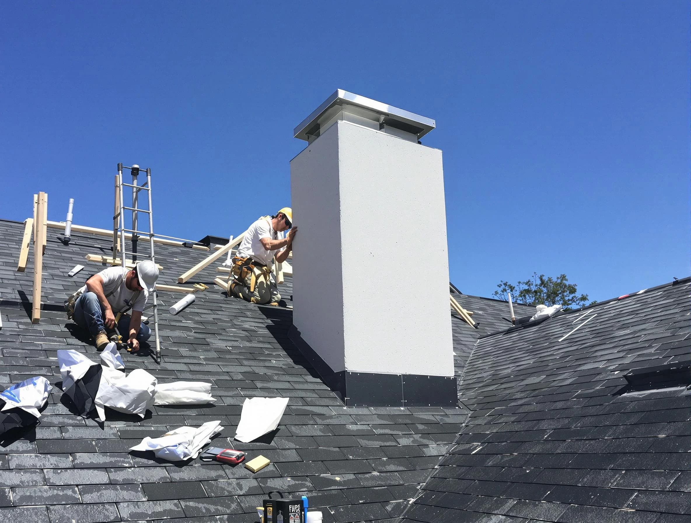 Bessemer Chimney Sweep crew installing a new chimney in Bessemer, AL