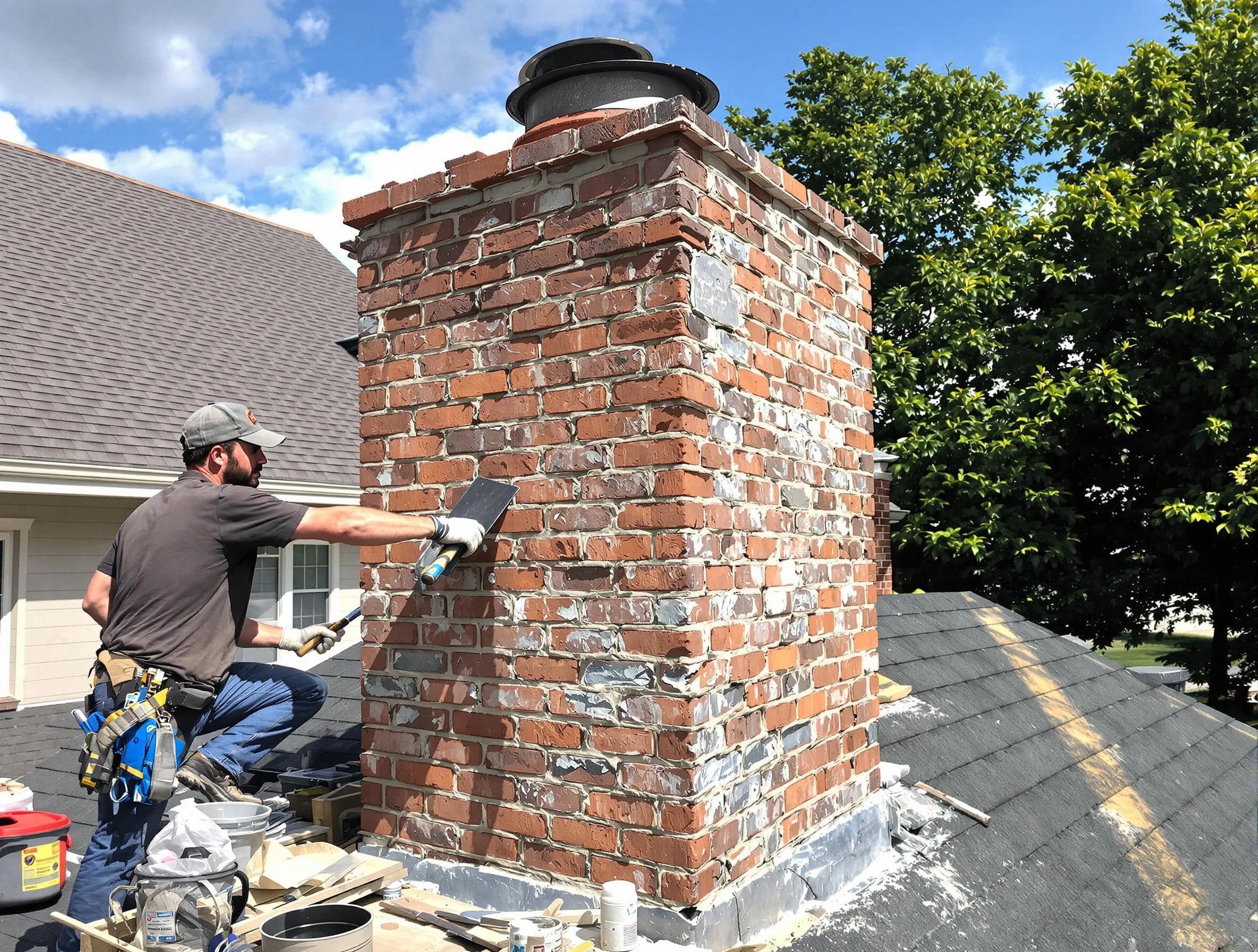 Completed chimney rebuild by Bessemer Chimney Sweep in Bessemer, AL