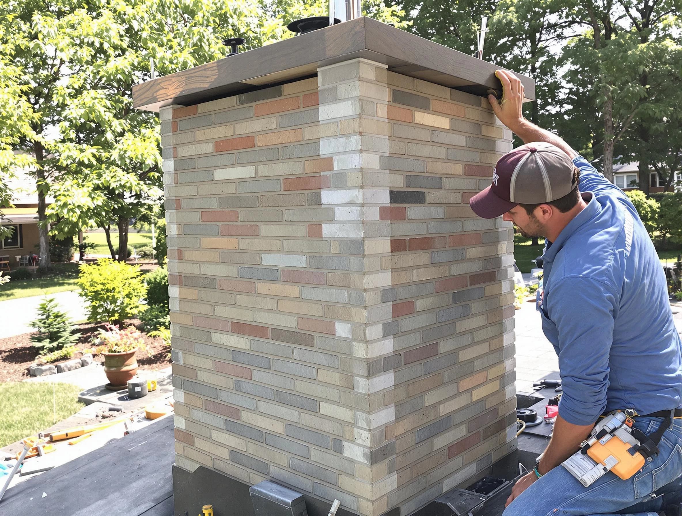 Bessemer Chimney Sweep completing a modern chimney remodel in Bessemer, AL