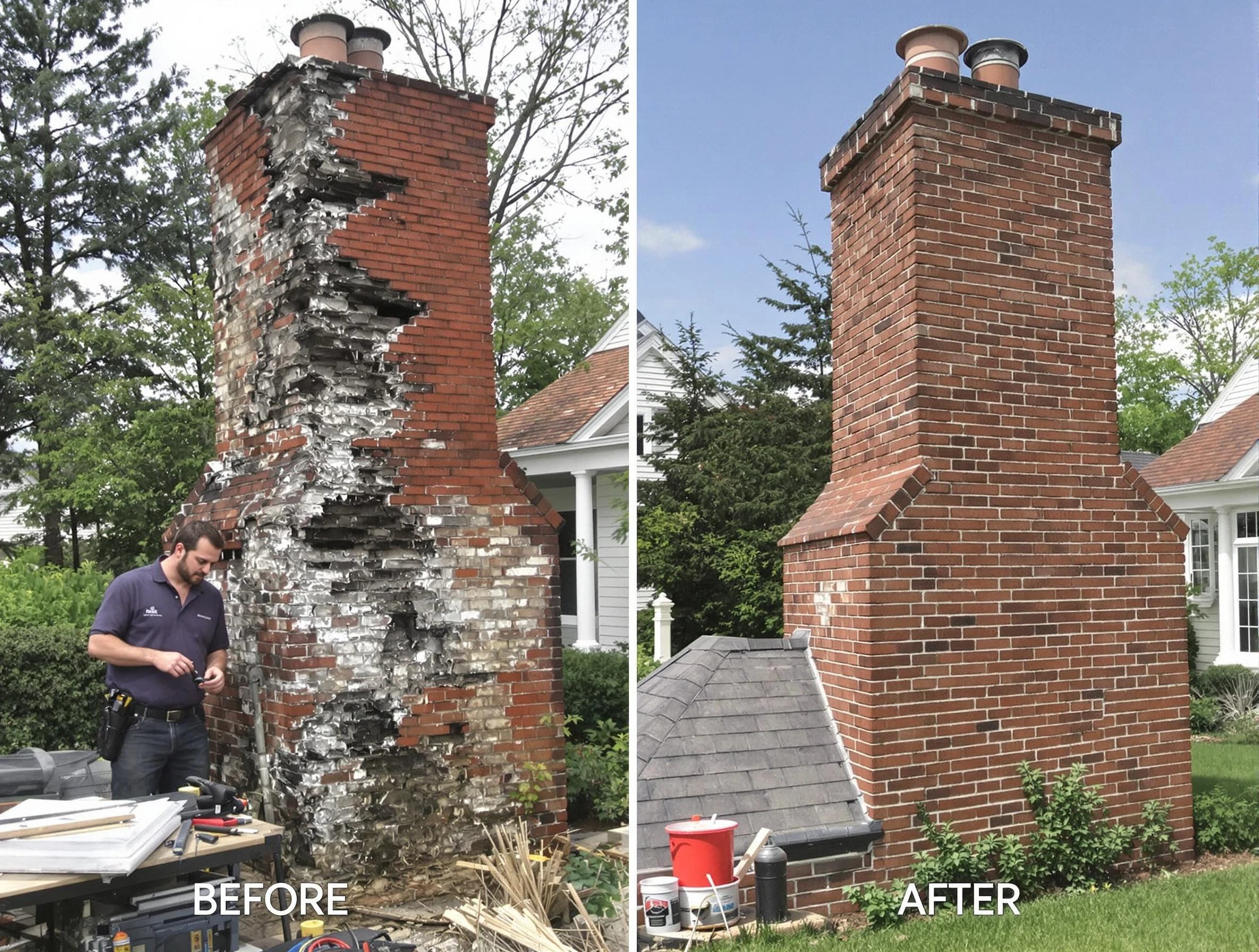 Bessemer Chimney Sweep performing a full chimney restoration in Bessemer, AL