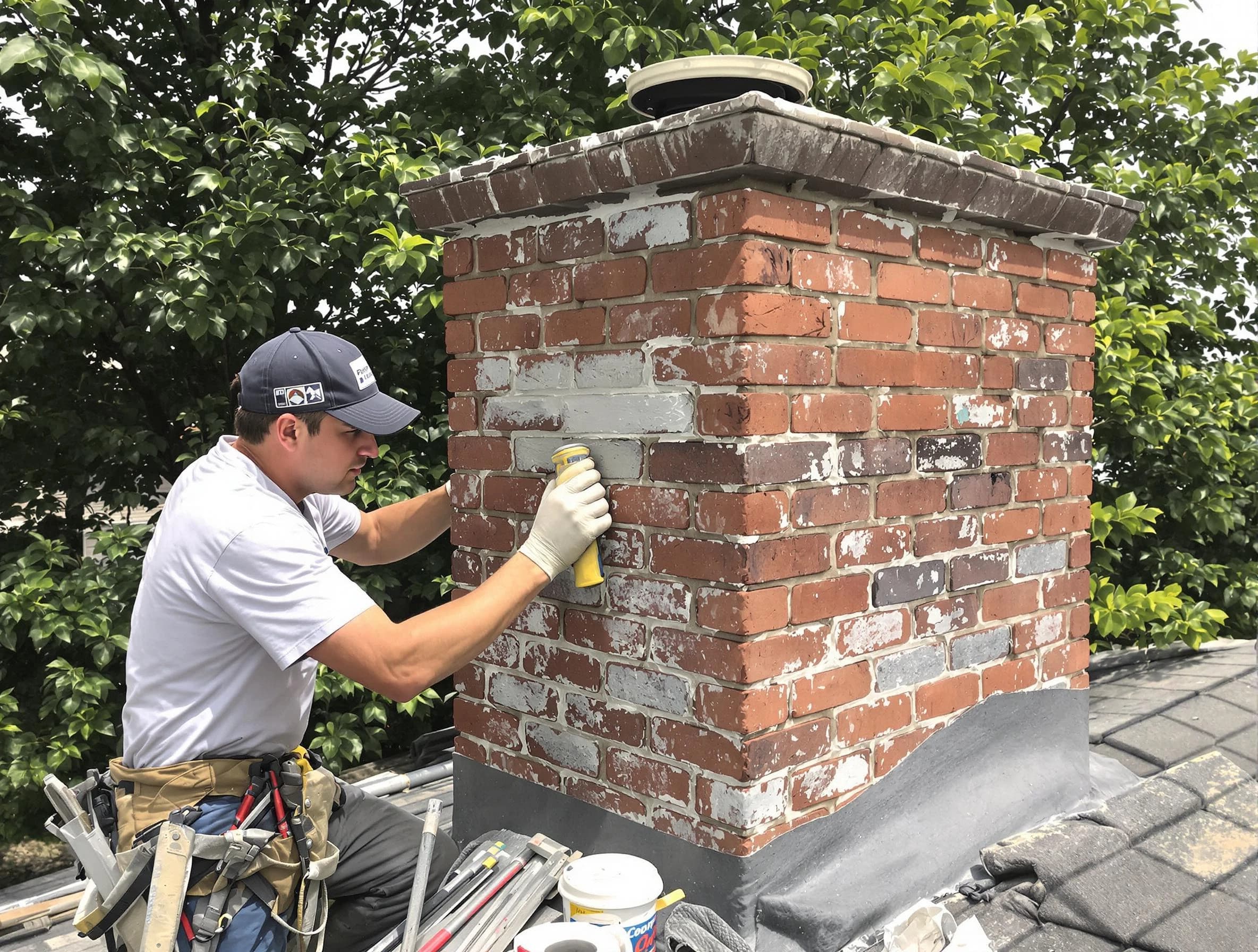 Bessemer Chimney Sweep restoring an aging chimney in Bessemer, AL