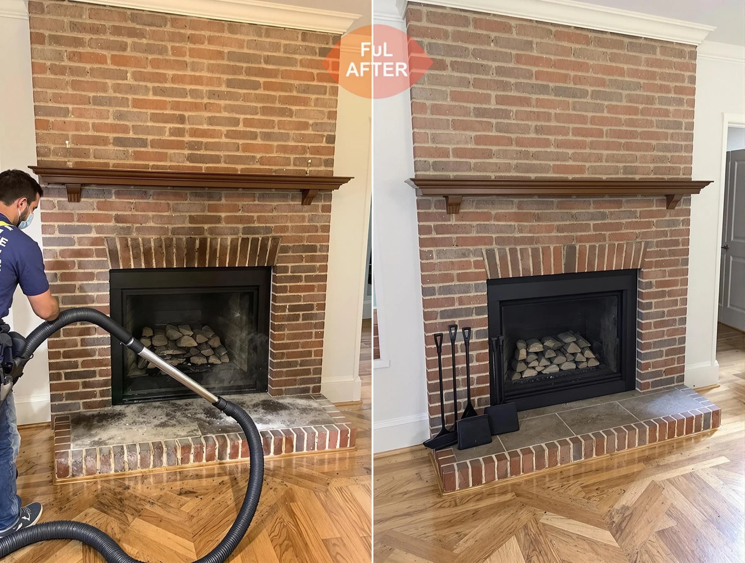 Bessemer Chimney Sweep carefully sanitizing a fireplace in Bessemer, AL