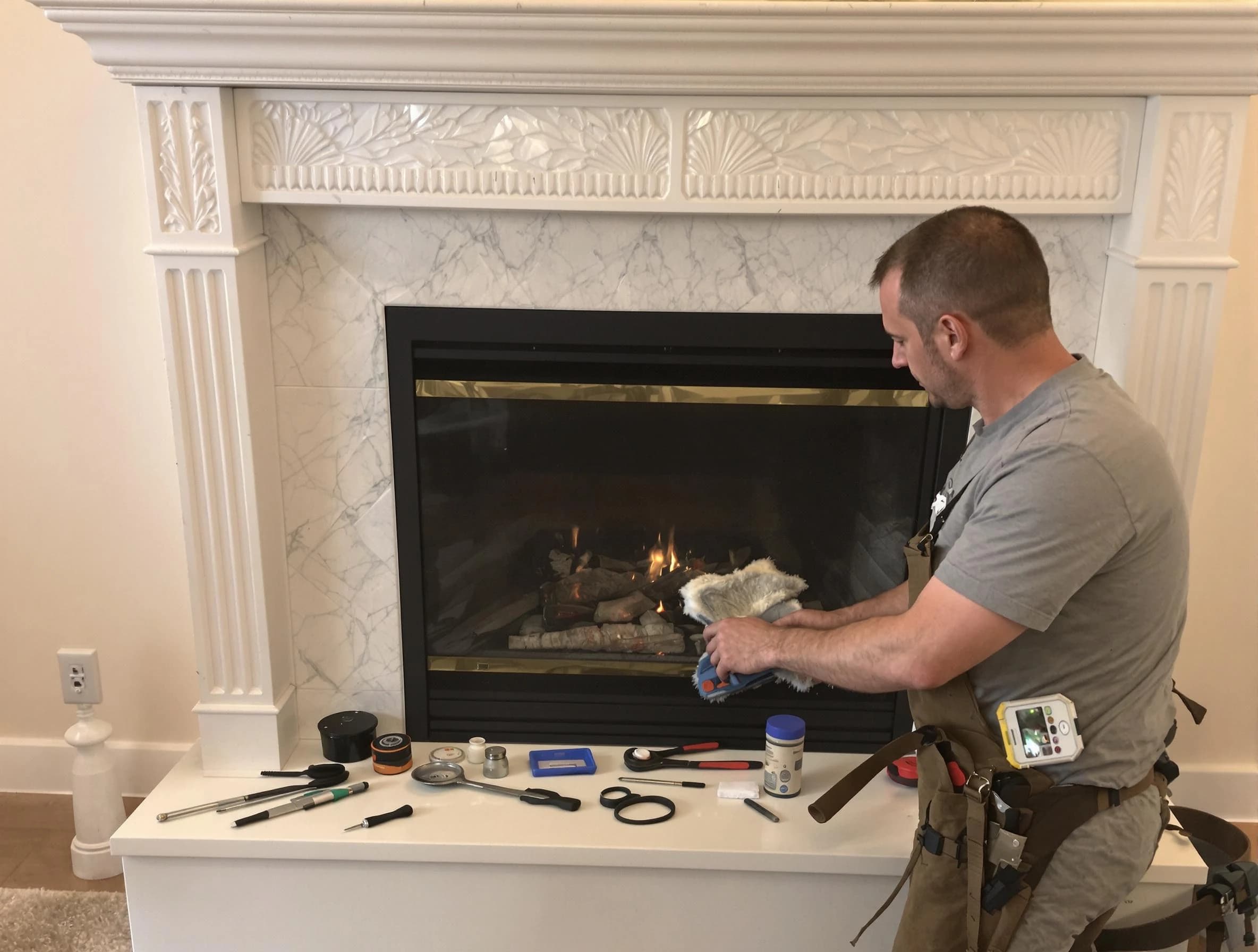 Bessemer Chimney Sweep performing fireplace maintenance in Bessemer, AL
