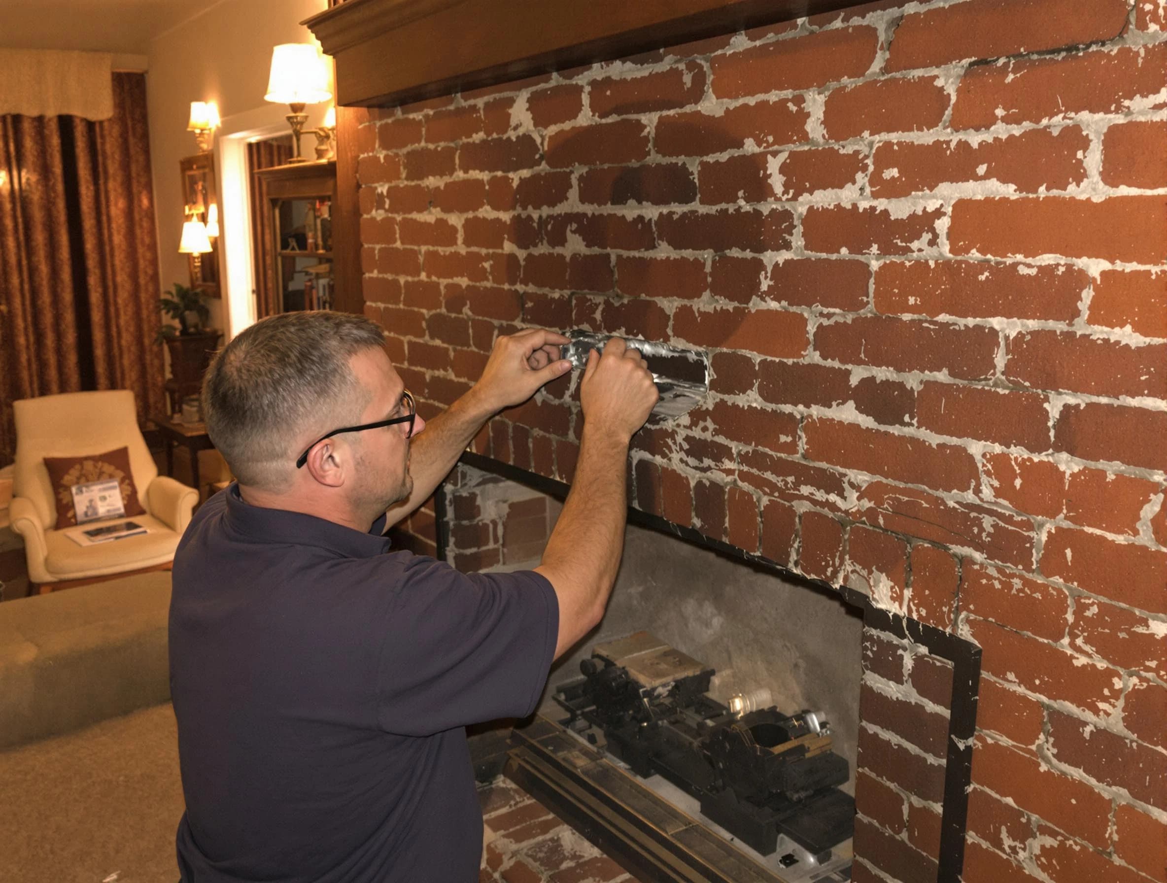 Bessemer Chimney Sweep expert fixing a fireplace in Bessemer, AL