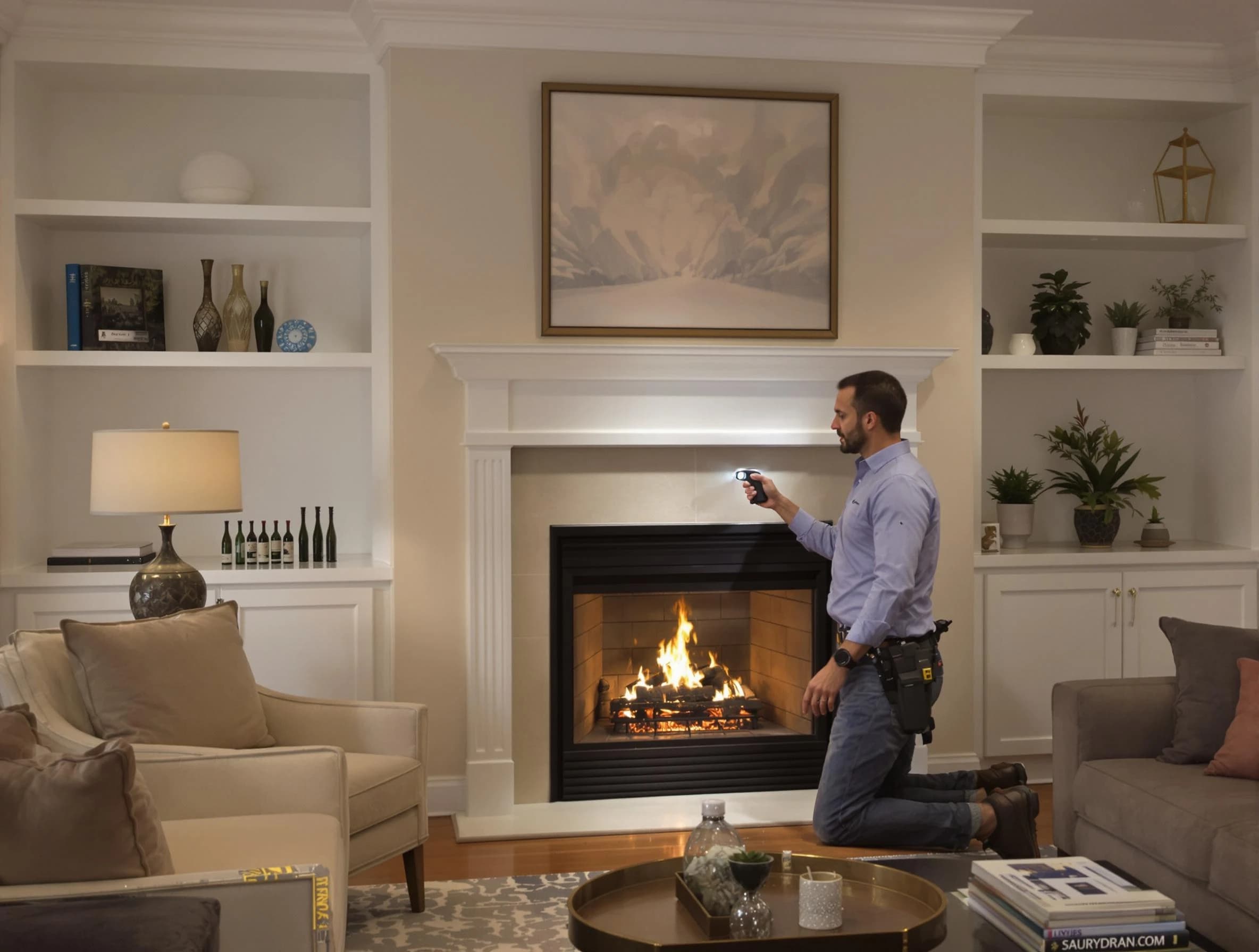 Bessemer Chimney Sweep conducting a fireplace safety inspection in Bessemer, AL