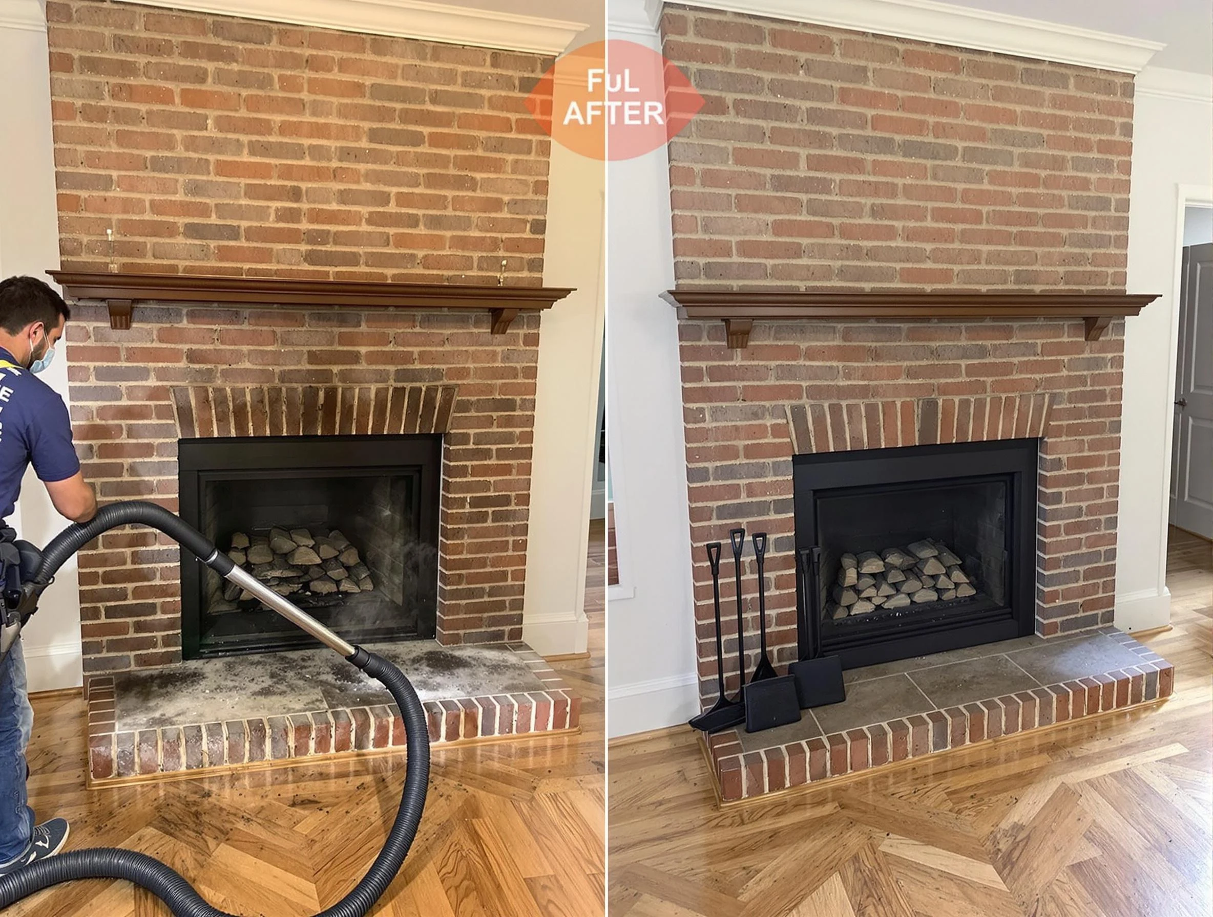 Bessemer Chimney Sweep carefully sanitizing a fireplace in Bessemer, AL