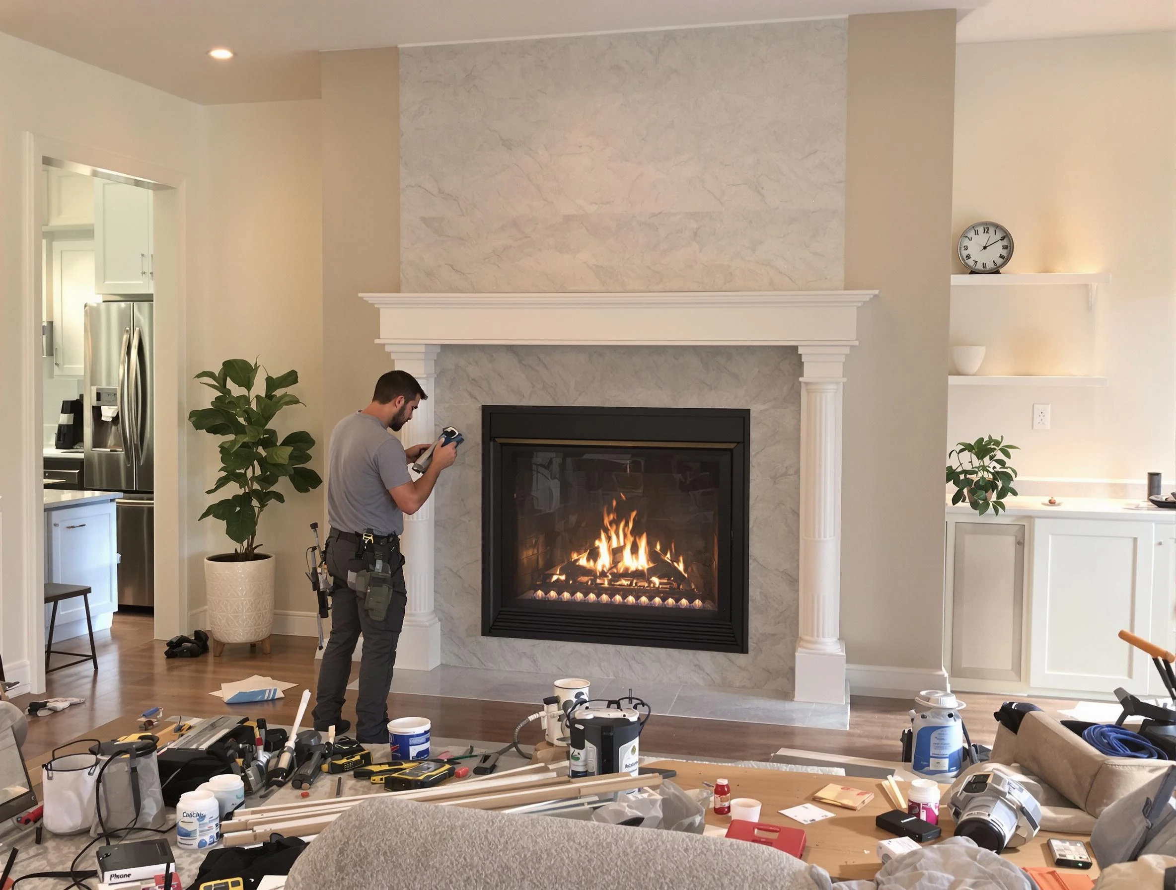Newly installed fireplace by Bessemer Chimney Sweep in Bessemer, AL